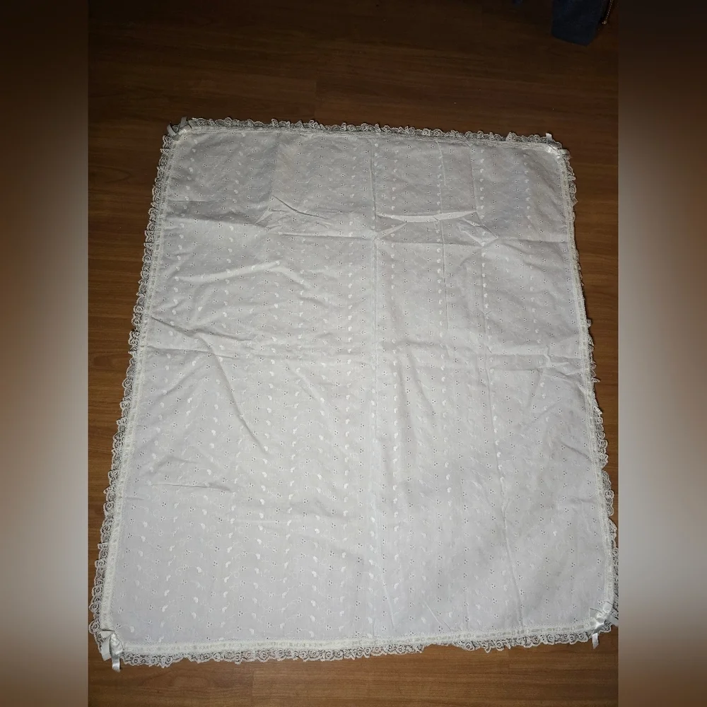 Vintage Baby Crib Quilt Handmade With Heart Pattern Handmade By Gail